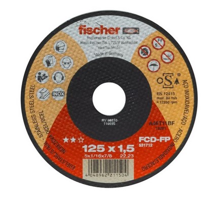 FISCHER REZALNE PLOŠČE FCD-FP 125x1,5x22,23 plus