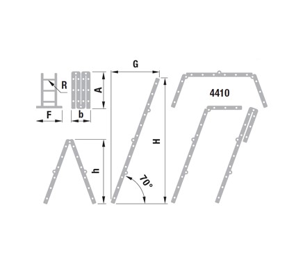 IT4410 AL lestev komb. 4x3 EUROSTYL -