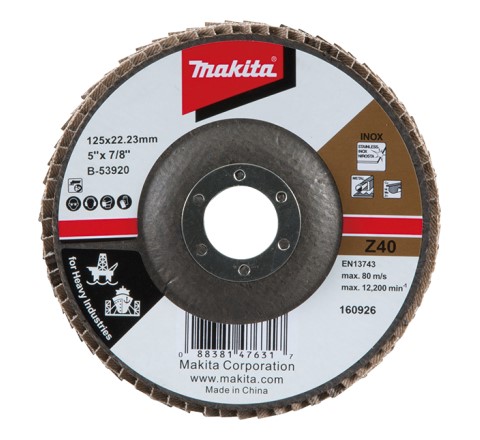 MAKITA LAMELNA BRUSILNA PLOŠČA B-53920 125X22,23 (zrnatost 40)