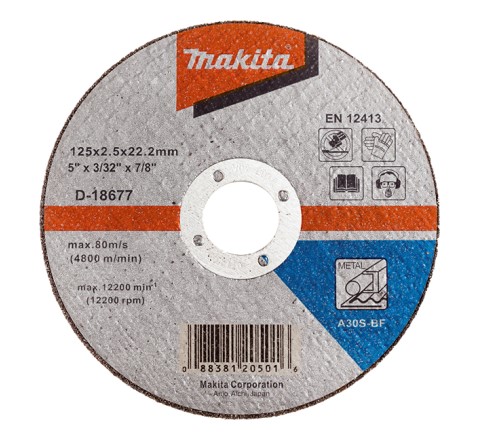 MAKITA REZALNA PLOŠČA ZA KOVINO 125x2.5x22.23 A30S - BF